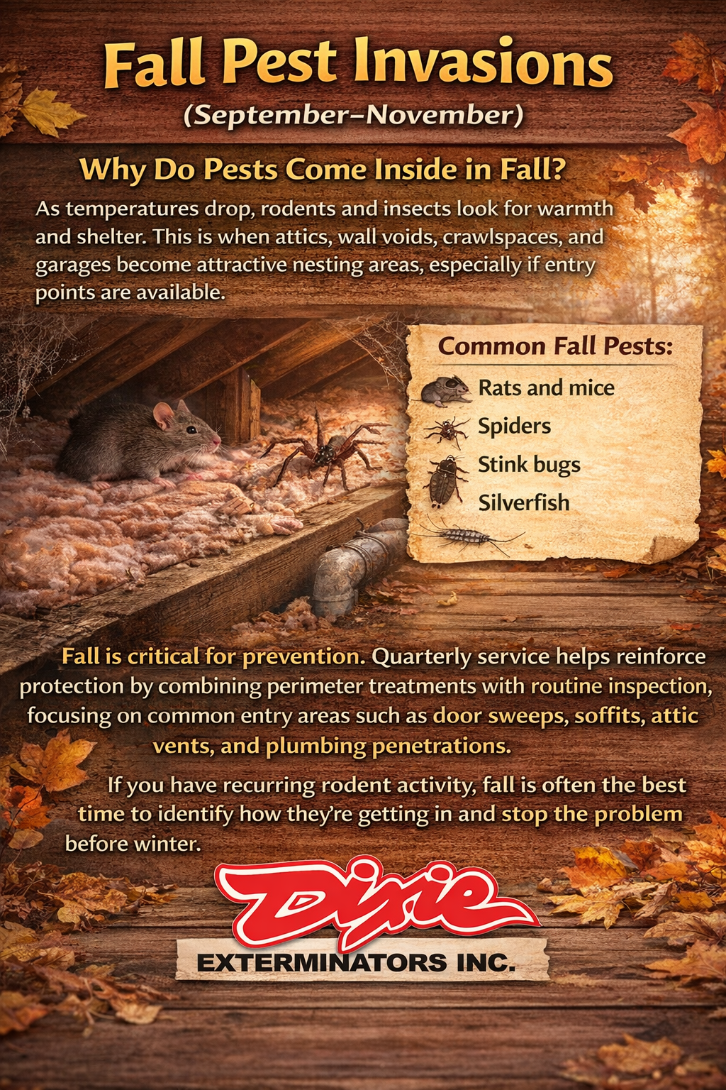 Fall Pest Invasions (September-November)