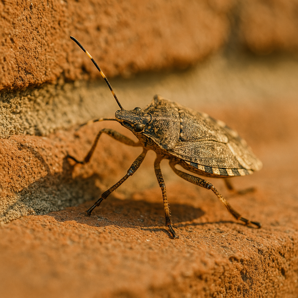 Brown marmorated stink bug close-up