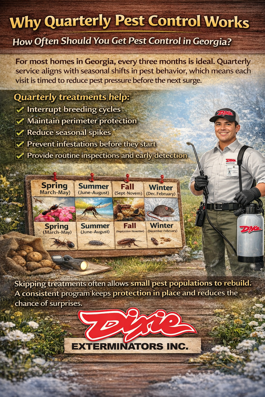 Why Quarterly Pest Control Works - How Often Should You Get Pest Control in Georgia?